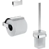 Emco loft WC-Set, Toilettenpapierhalter mit Deckel, chrom, 059800100