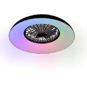 TRIO Designventilator Svaerholt schwarze Ø 60cm mit RGB-Funktion
