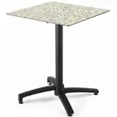 Oviala Terrassentisch 70 cm, klappbar, Terrazzo-Laminat - Opéra
