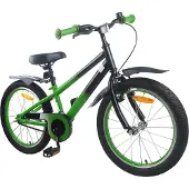 vidaXL Kinderfahrrad 18 Zoll für 5-7 Jahre alt Grün Schwarz