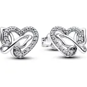 Pandora 294476C01 Damenohrringe Silber Verschlungenes Herz & Schmetterling