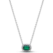 Pandora 394503C01 Silber-Collier für Damen Rechteckiges Funkelndes Grün