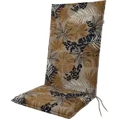 Doppler Stuhlauflage Hochlehner Living 119x48x6 cm, Blumenmuster, orange schwarz weiss