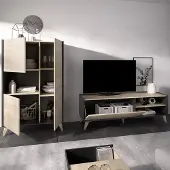 Dmora Tulare - Wohnzimmerset, Eichebraun, Modular
