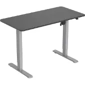 Equip Elektrisches-Sitz- Steh-Tischgestell, mit Tischplatte, grau, Gerade, Rechteckige Form, Kunststoff, Edelstahl, Homeoffice, Büro, Matt