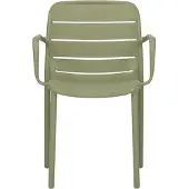 Ebuy24 Silja Gartenstuhl mit Armlehnen stapelbar grün.