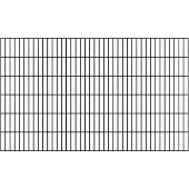 Alberts 664794 Doppelstabmattenzaun, kunststoffbeschichtet, matt schwarz, Höhe 120 cm