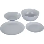 Luminarc Essteller Teller Speiseteller Servierteller Dessertteller Abendservice DIWALI Hartglasgeschirr Geschirrset Tafelset grau 19Stk.HOMLA