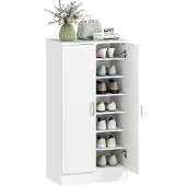HOMCOM Schuhschrank-55L x 35B x 108H cm-Weiß | Gr.: onesize