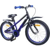vidaXL Kinderfahrrad 18 Zoll für 5-7 Jahre alt Blau Schwarz