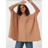 Big Dart Schlitz-Details Halb-Stehkragen Lockere Sweatshirt