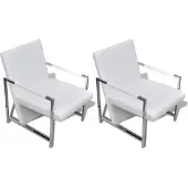 vidaXL Leder Sessel Mit Chromgestell Und Kunstlederbezug 2 Einheiten