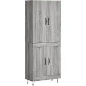 vidaXL Highboard Grau Sonoma 69,5x34x180 cm Holzwerkstoff