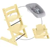 Stokke Tripp Trapp Bundle Treppenhochstuhl inkl. Newbornset Light Grey & Babyset, gelb