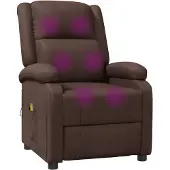 vidaXL Massagesessel Braun Kunstleder