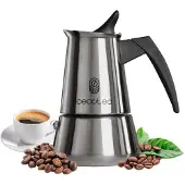 Cecotec Italienische Kaffeemaschine Piccolina 900. 450 ml, 10 Tassen Kaffee, Edelstahl, Für alle Oberflächen geeignet, Premium-Filter