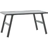 vidaXL Garten-Couchtisch Schwarz 90x45x35 cm Pulverbeschichteter Stahl