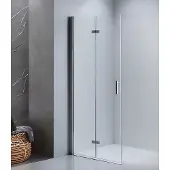 LEMMO Duschwand Glaswand Glasscheibe Duschglas Duschabtrennung Walk In Duschkabine faltbar drehbar H185cm