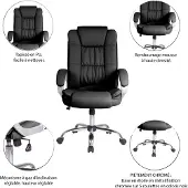 VS VENTA-STOCK Bürostuhl Karen Schwarz, verstellbar, mit Rollen und Armlehnen, 68x74x110 cm, bis 150 kg