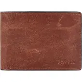 Fossil Geldbörse Derrick Flap Bifold Brown braun