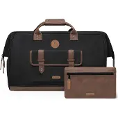Cabaia Reisetasche mit Laptopfach Adventurer Waxed Baumwolle Duffle Bag Trogir schwarz