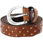 B.belt Lilou Silver Leder-Nietengürtel