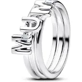 Pandora 194458C01 Damenring Silber Buchstaben Mum