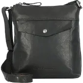 Spikes & Sparrow Leder Umhängetasche DEBRA Crossover Black schwarz