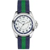 s.Oliver Kinderuhr mit gestreiftem Canvasband SO-3132-LQ
