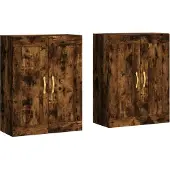 vidaXL Wandschränke 2 Stk. Räuchereiche Holzwerkstoff