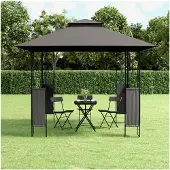 Markenlos Pavillon 3x3m Wasserdicht Stabil Winterfest Gartenpavillon Metall mit Doppeldach