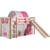 Vipack Spielbett Pino mit Rutsche und Textilset Kiefer Natur