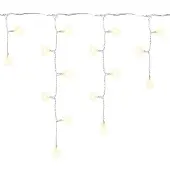 Nipach LED Eisregen-Lichterkette 400er warmweiß Trafo Timer Kabel transparent BA11447
