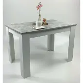 Möbel SD Esstisch in Beton Optik Weiß 110 x 70 Modern Jung