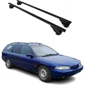 Omtec Dachträger Gepäckträger für Ford Mondeo Turnier 1993-2000 Grundträger Schwarz 2x