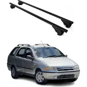 Omtec Dachträger Gepäckträger für Fiat Palio Weekend 1996-2011 Metall Schwarz 2x