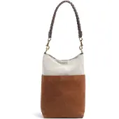 Ted Baker Leder Handtasche Umhängetasche sorien Woven Handle Medium Bucket Bag Tan hellbraun