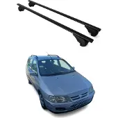 Omtec Dachträger Gepäckträger für Mitsubishi Space Star 1998-2005 Metall Schwarz 2x
