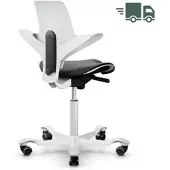 HÅG CAPISCO PULS 8020 | White Edition mit Polster Leder schwarz | Gestell weiß