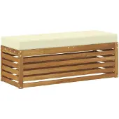 vidaXL Outdoor Hocker Bank Massivholz Akazie Natur