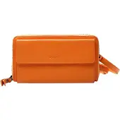 Esquire Leder Geldbörse Handytasche Peru Phone Wallet Bag Orange