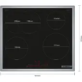 Bosch Serie 6 PIF645HB1E, Schwarz, Integriert, 60 cm, Zonen-Induktionskochfeld, 4 Zone(n), 4 Zone(n)
