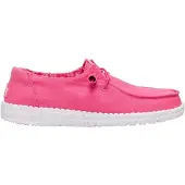 HeyDude Wendy Stretch Canvas Baumwoll Frauen Fandango Rosa Mokassins Schuhe