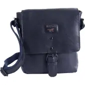 Mustang Leder Umhängetasche Schultertasche Natal Malta Shoulderbag Navy dunkelblau