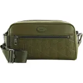 Lacoste Leder Umhängetasche Nomogramme Crossover Bag Ivy Green olivgrün