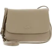 Lacoste Leder Umhängetasche City Court Flap Crossover Bag Viennois taupe