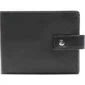 Esquire Leder Geldbörse New Silk Wallet Quer with Flap Black schwarz