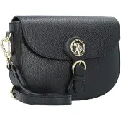 U.S. POLO ASSN. Leder Umhängetasche Schultertasche Florence Arlington Flap Crossbody Leather Black schwarz