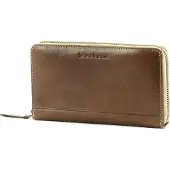 Bruno Banani Leder Geldbörse Zip Around Wallet Brown braun
