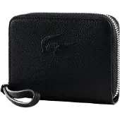 Lacoste Leder Geldbörse City Court Zip Coin Wallet Noir schwarz